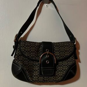 Coach vintage signature black&gray bag  also separate coach contact eye case